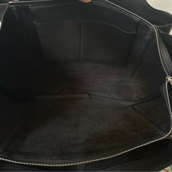Celine Tri-Fold Black Grained Leather Shoulder Bag - Picture 10 of 16